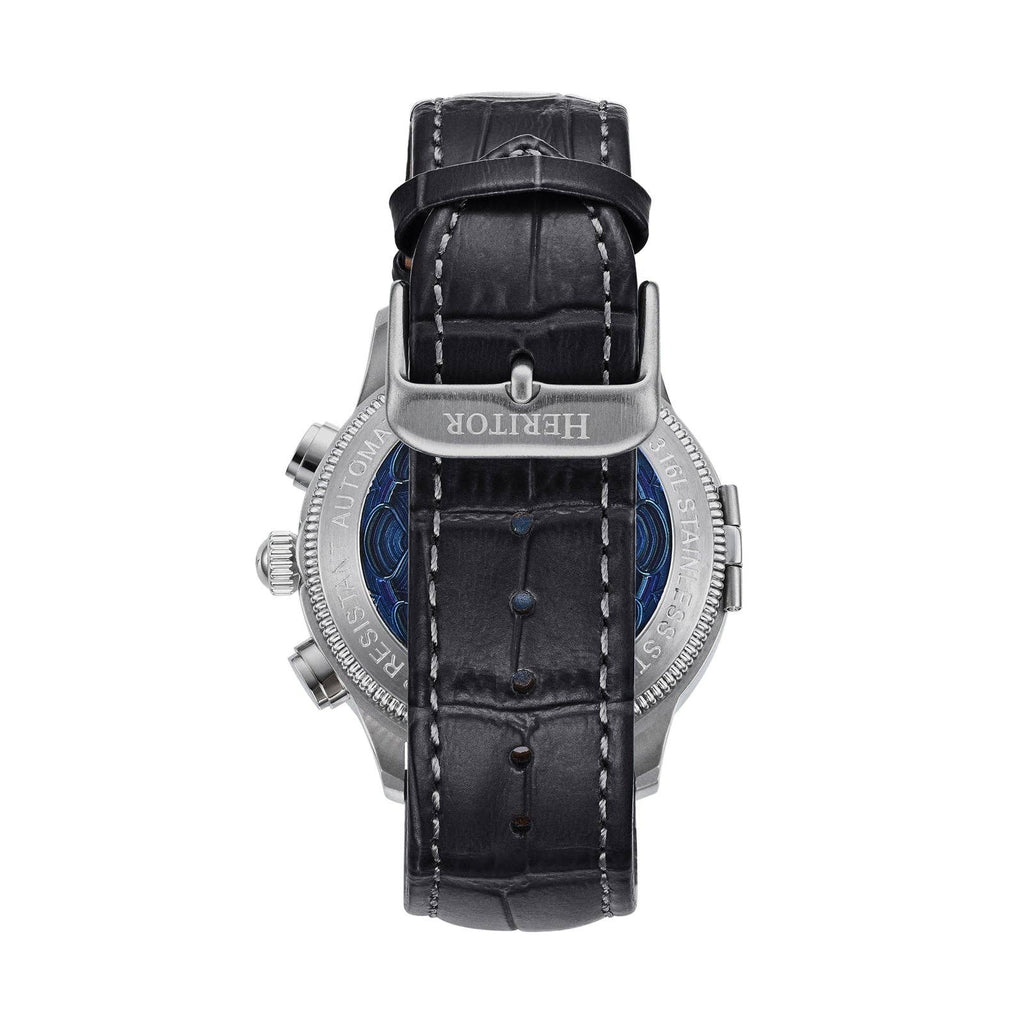 Heritor Automatic Apostle Leather Band Watch with Day/Date