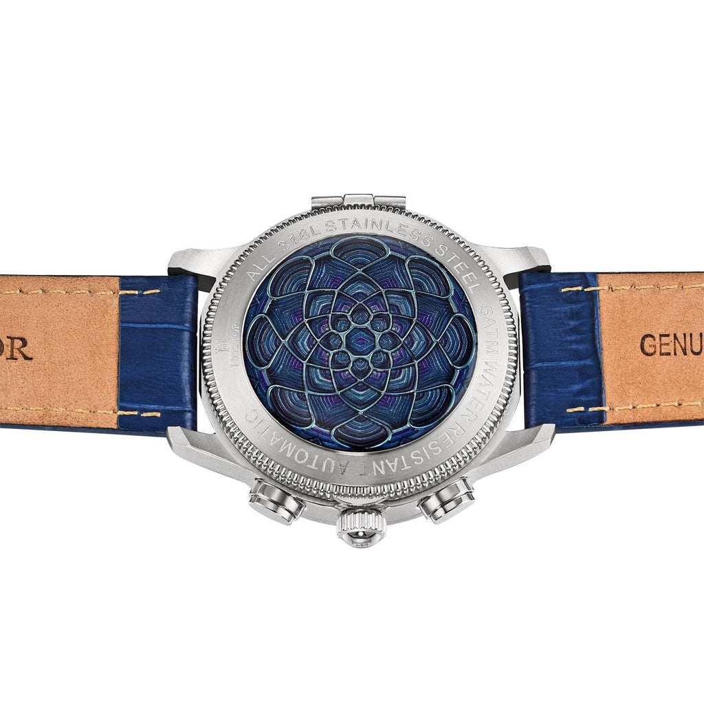 Heritor Automatic Apostle Leather Band Watch with Day/Date