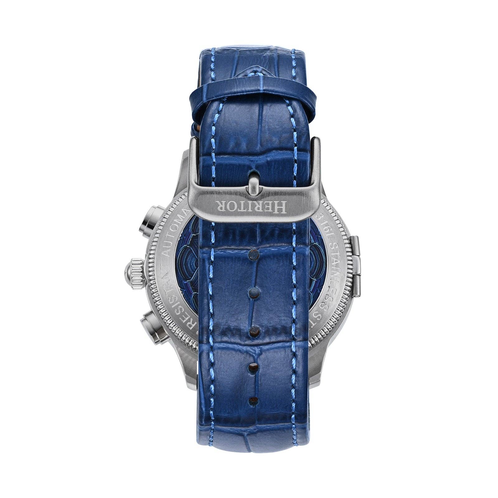 Heritor Automatic Apostle Leather Band Watch with Day/Date