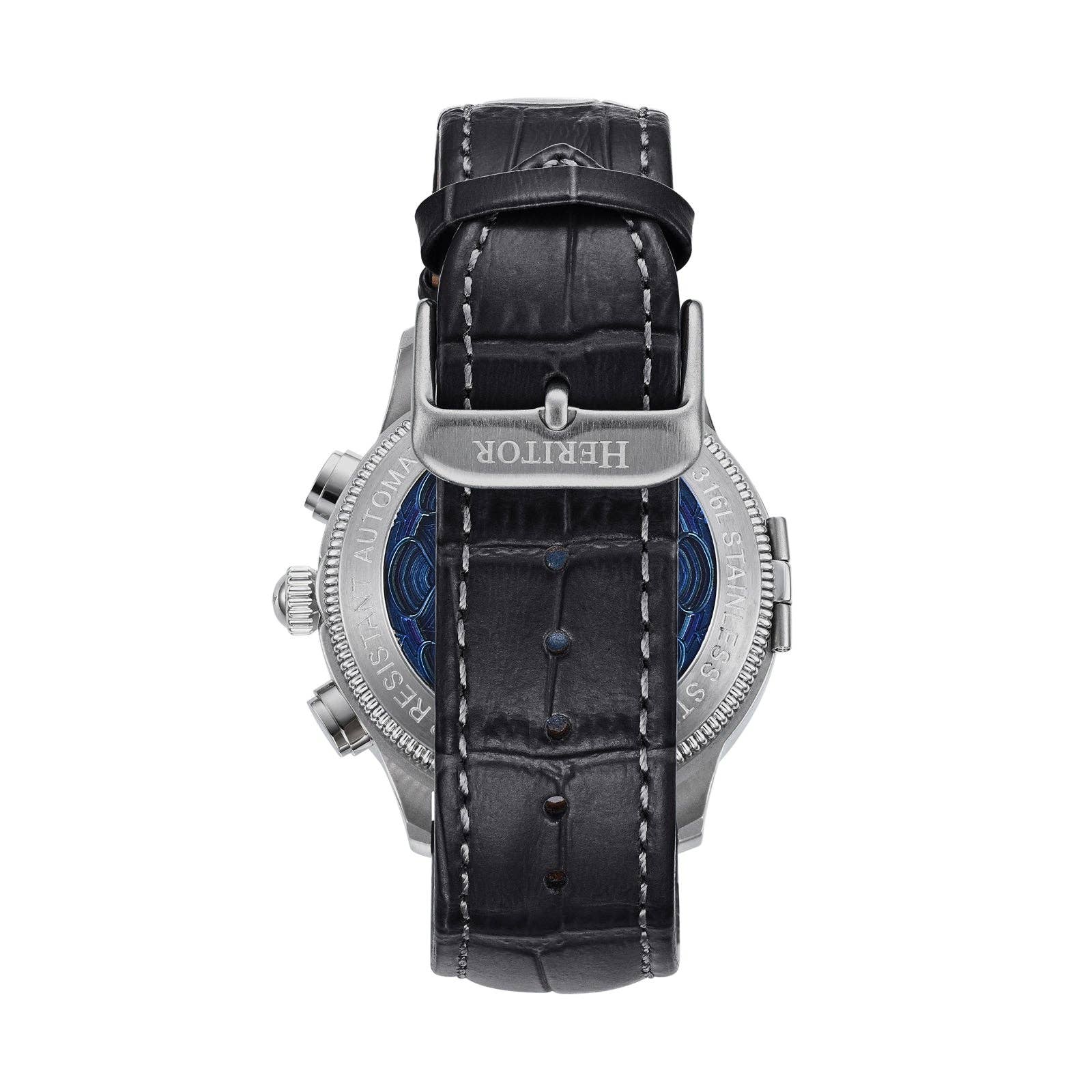 Heritor Automatic Apostle Leather Band Watch with Day/Date - Bundle Bus