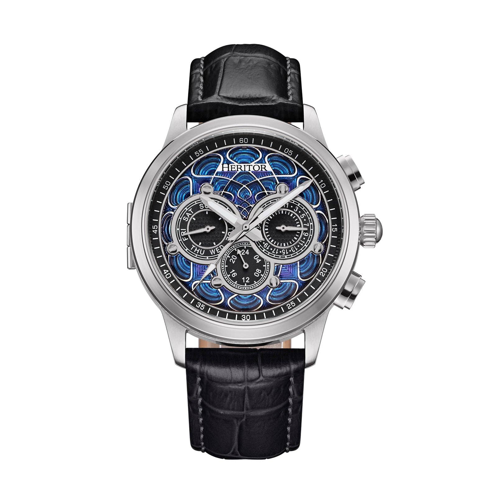Heritor Automatic Apostle Leather Band Watch with Day/Date - Bundle Bus