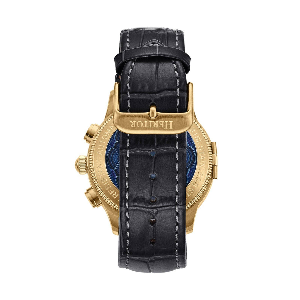 Heritor Automatic Apostle Leather Band Watch with Day/Date - Bundle Bus
