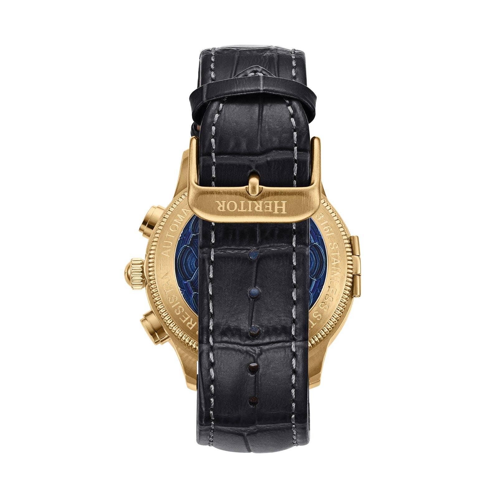 Heritor Automatic Apostle Leather Band Watch with Day/Date - Bundle Bus