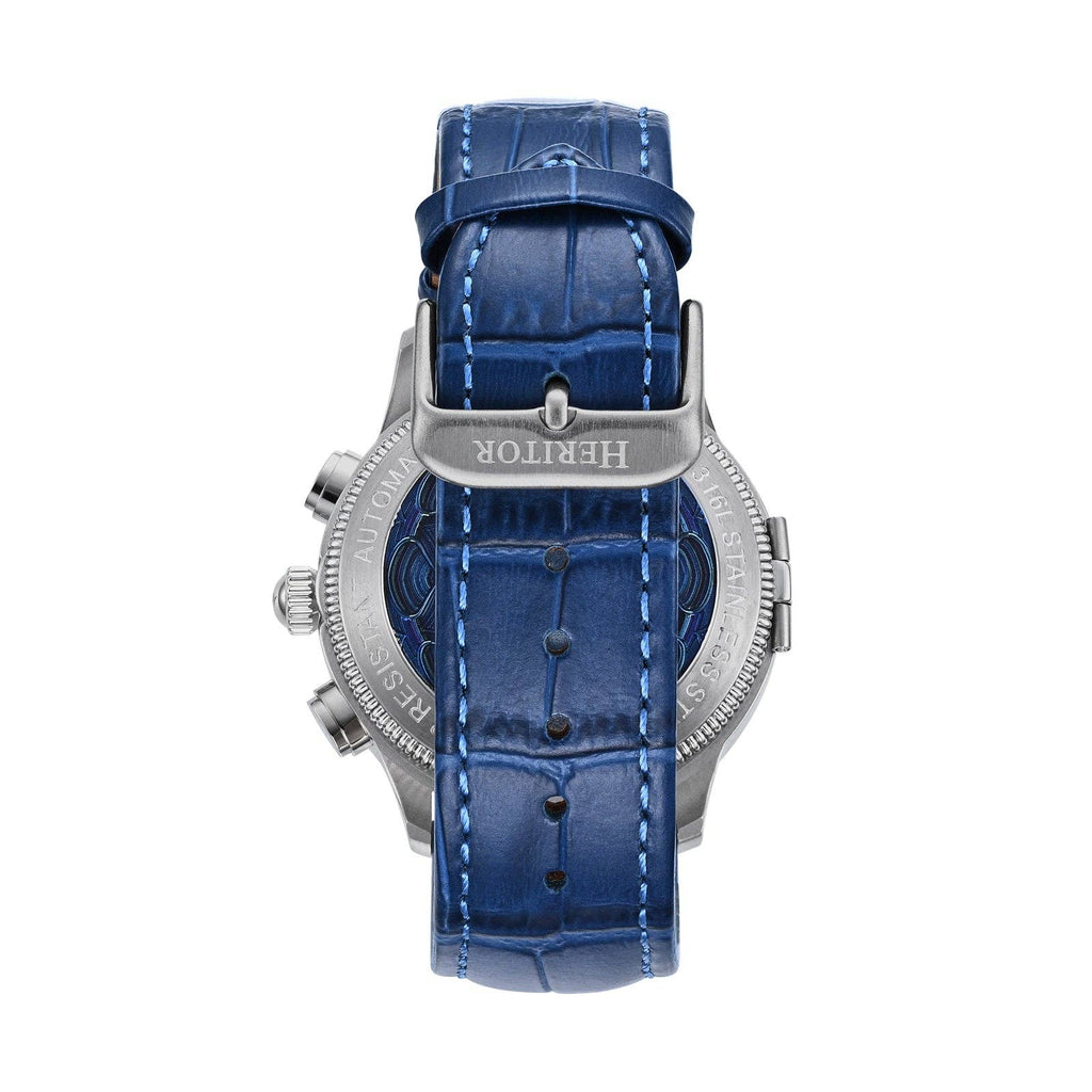 Heritor Automatic Apostle Leather Band Watch with Day/Date - Bundle Bus