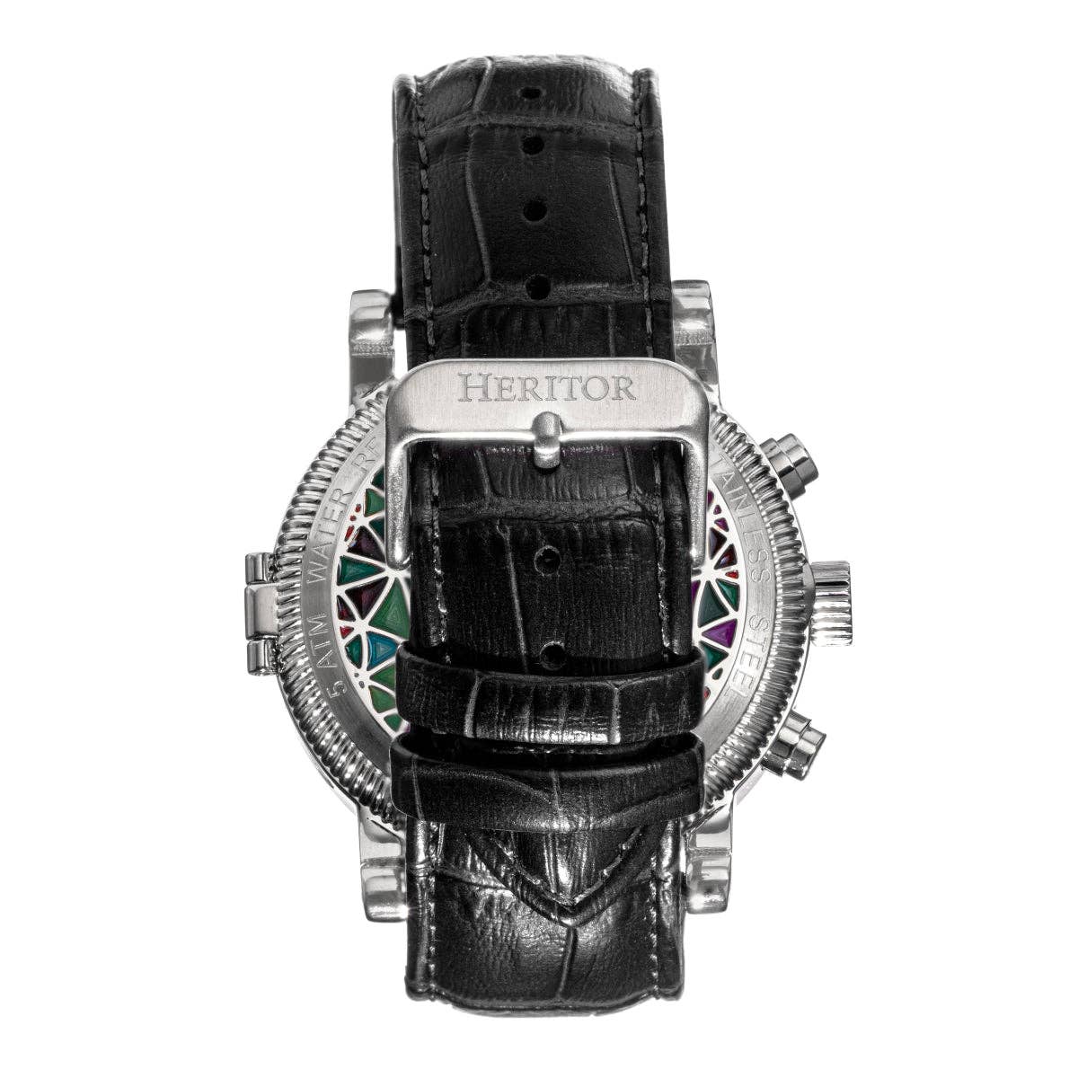 Heritor Automatic Legacy Leather - Band Watch with Day/Date - Bundle Bus