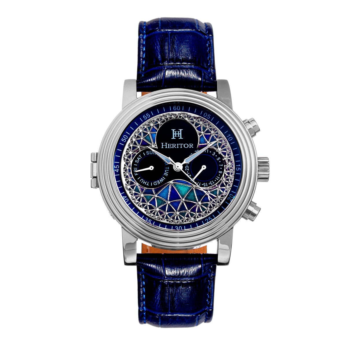 Heritor Automatic Legacy Leather - Band Watch with Day/Date - Bundle Bus