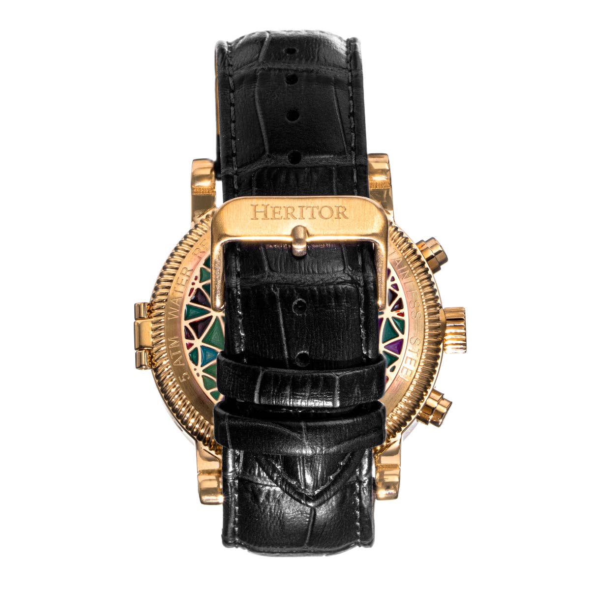 Heritor Automatic Legacy Leather - Band Watch with Day/Date - Bundle Bus
