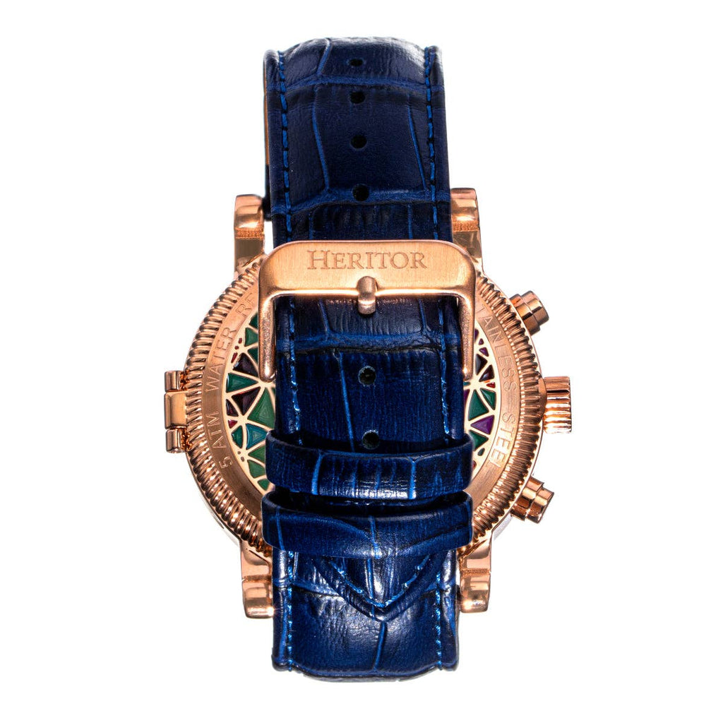 Heritor Automatic Legacy Leather - Band Watch with Day/Date - Bundle Bus