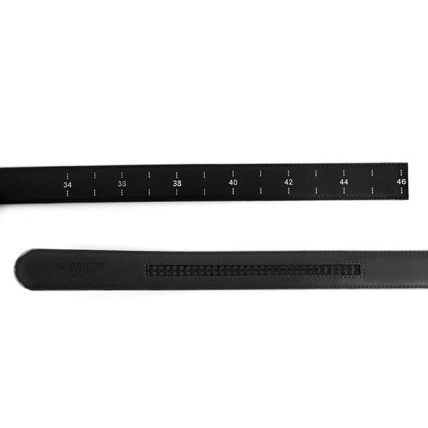 Men's Genuine Leather Sliding Buckle Ratchet Belt MGLBB32 - Bundle Bus
