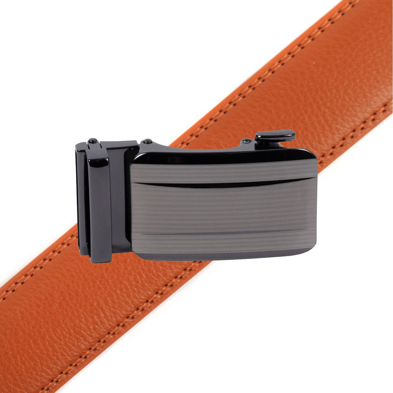 Men's Genuine Leather Sliding Buckle Ratchet Belt-MGLBB70 - Bundle Bus