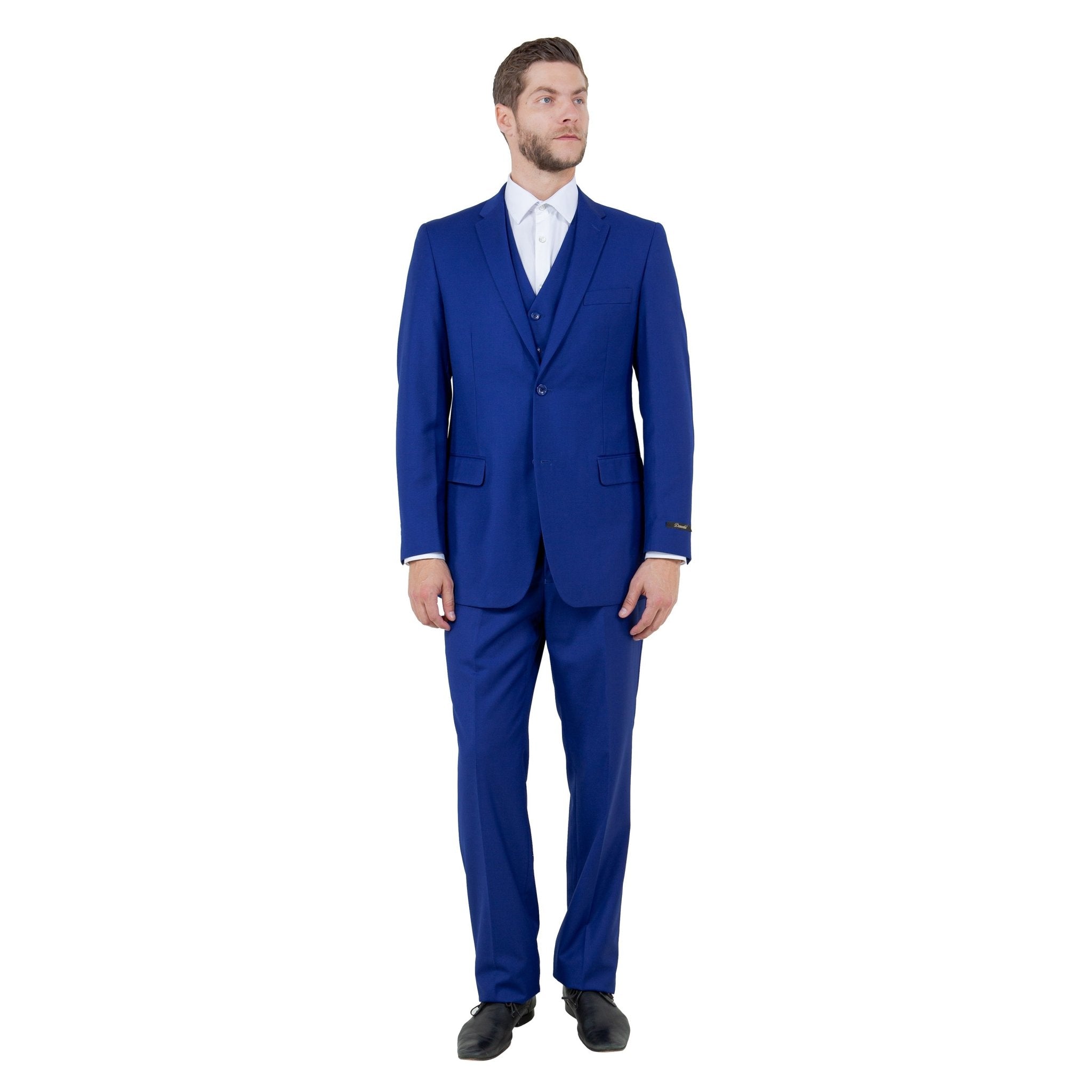 Men's Modern - Fit 3 - Piece Suit Set w/ Jacket, Vest and Pants - Bundle Bus
