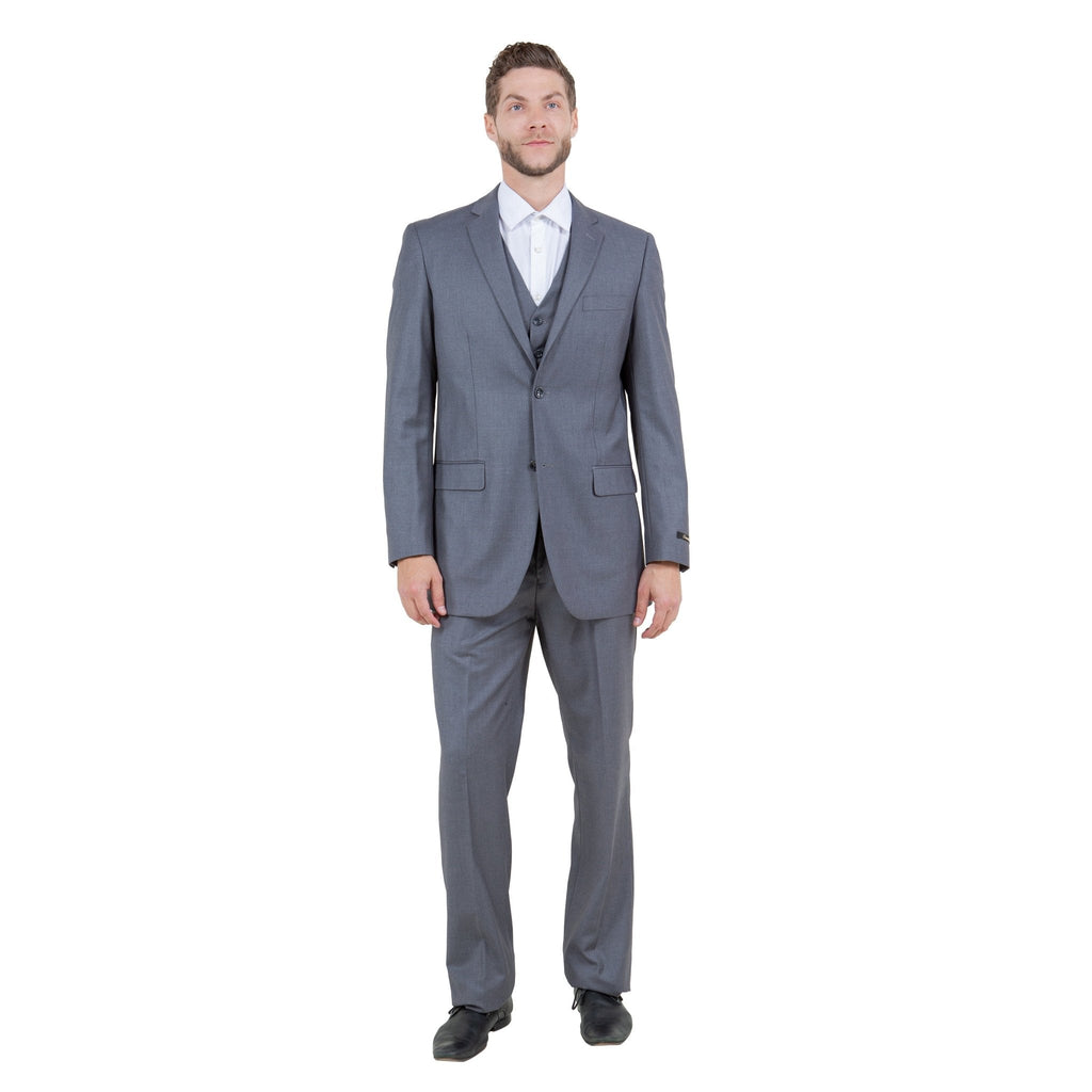 Men's Modern - Fit 3 - Piece Suit Set w/ Jacket, Vest and Pants - Bundle Bus