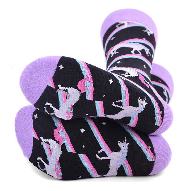 Men's Unicorn Novelty Socks - NVS19579-BK - Bundle Bus