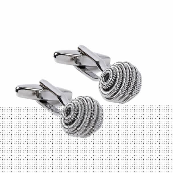 Silver Coil Knot Cufflinks-CL1805 - Bundle Bus