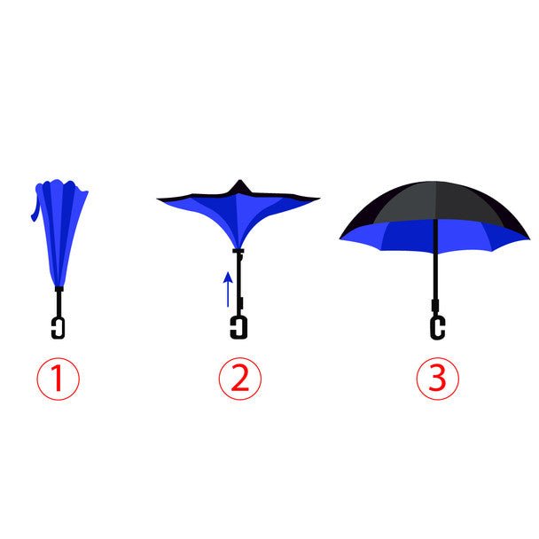 Solid Color Double Layer Inverted Umbrella - UM18055 - Bundle Bus