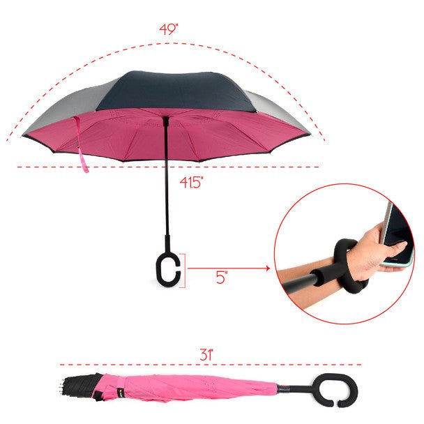 Solid Color Double Layer Inverted Umbrella - UM18055 - Bundle Bus